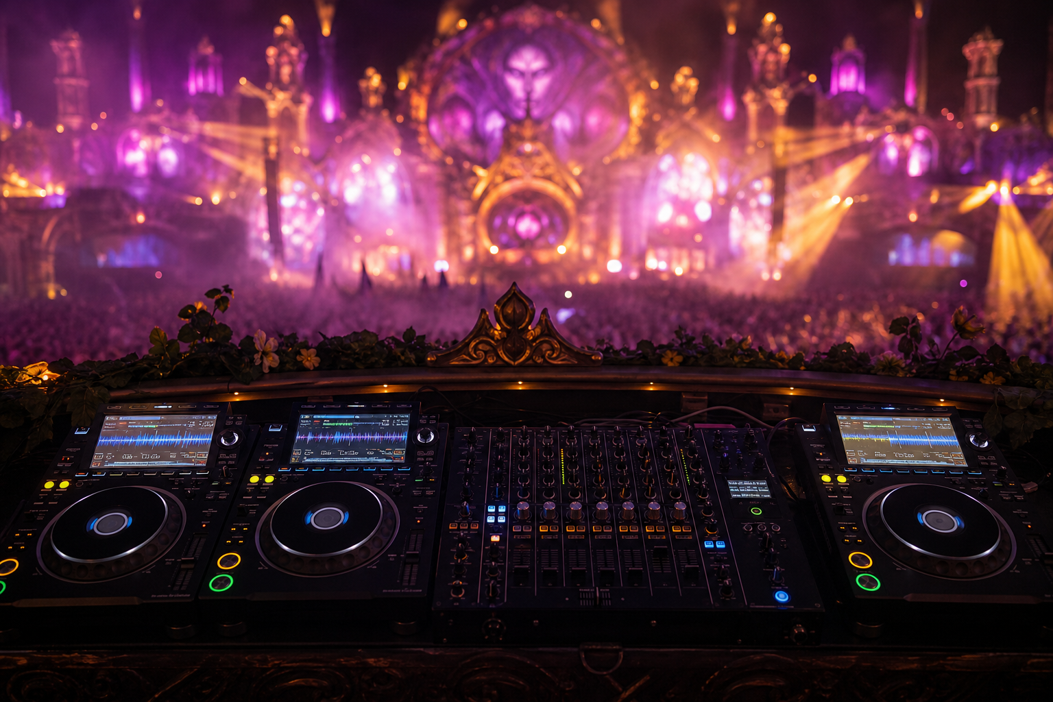 Pioneer CDJ-3000 setup on a festival main stage